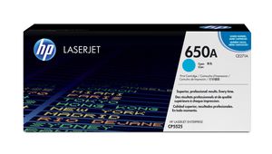 HP 650A originele cyaan LaserJet tonercartridge