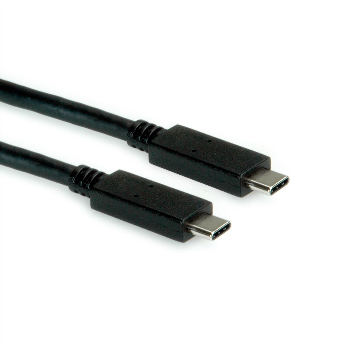 ROLINE USB 3.2 Gen 2 kabel, met PD, C-C, M/M, 4K UHD-1, 10Gbit/s, Emark, 100W, zwart, 2 m