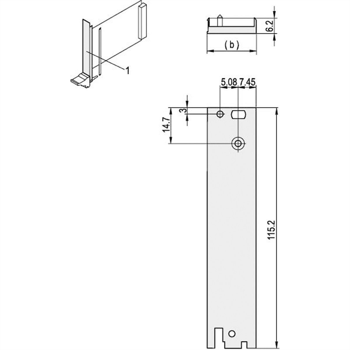 SCHROFF insteekmodule, U-profiel voorpaneel, voor IEL, IET, type 2 handgreep, afschermbaar, 3 HE, 12 HE, I/O achter, 2,5 mm, Al, geanodiseerd vooraan, geleidend achteraan