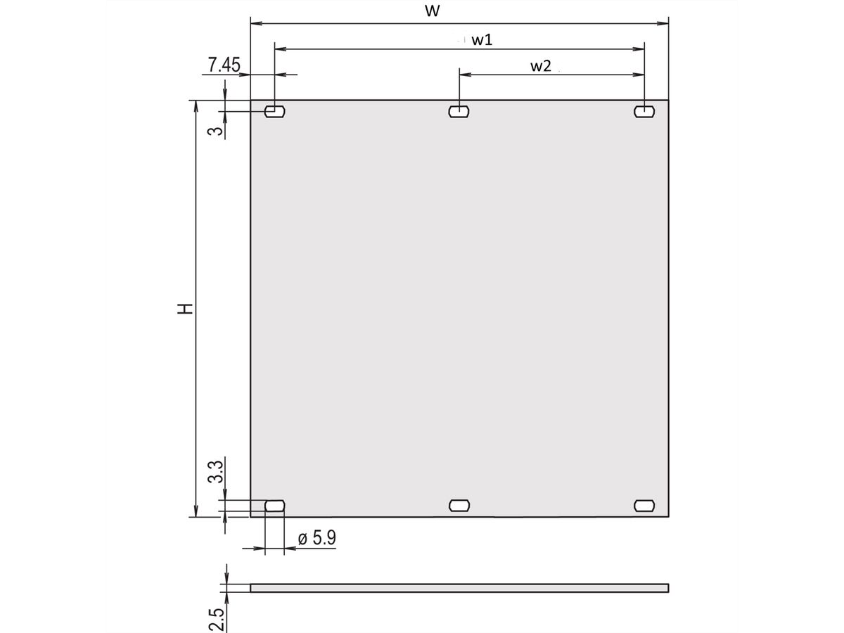 PART.FRONT PANEL 2U 28HP AN/CR
