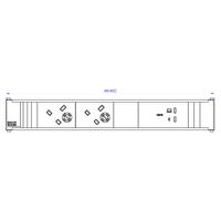 BACHMANN CONI 2xUK 45° 3.15A, 1xUSB C/C 100W L=0.2m
