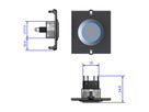 BACHMANN frame 1x knop roestvrij staal, blauw verlicht