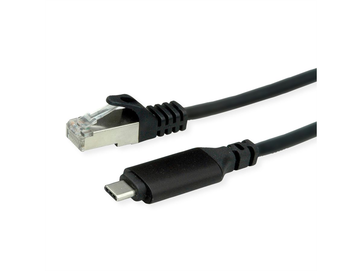 ROLINE USB 3.2 Gen 2 to Gigabit Ethernet Cable Converter, black, 2 m