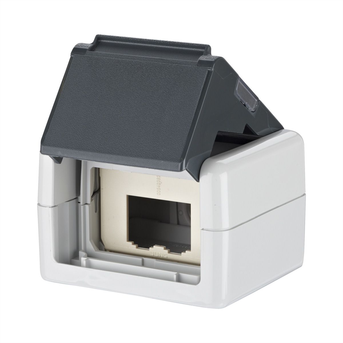METZ CONNECT module IP44 opbouwbehuizing grijs leeg voor 2 modules