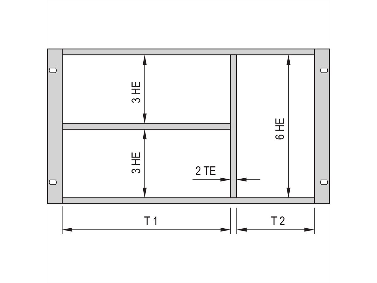SCHROFF Combined Mounting Kit for Chassis, 63:19 HP