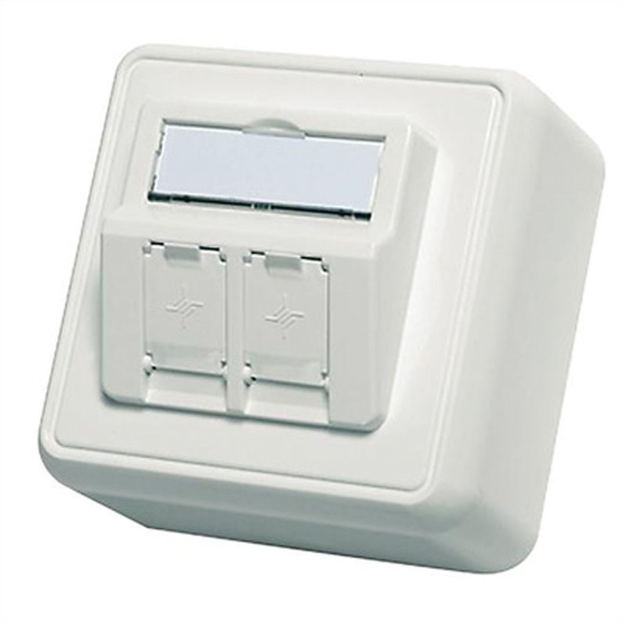 Opbouwdoos Modulehouder zuiver wit, 2-voudig