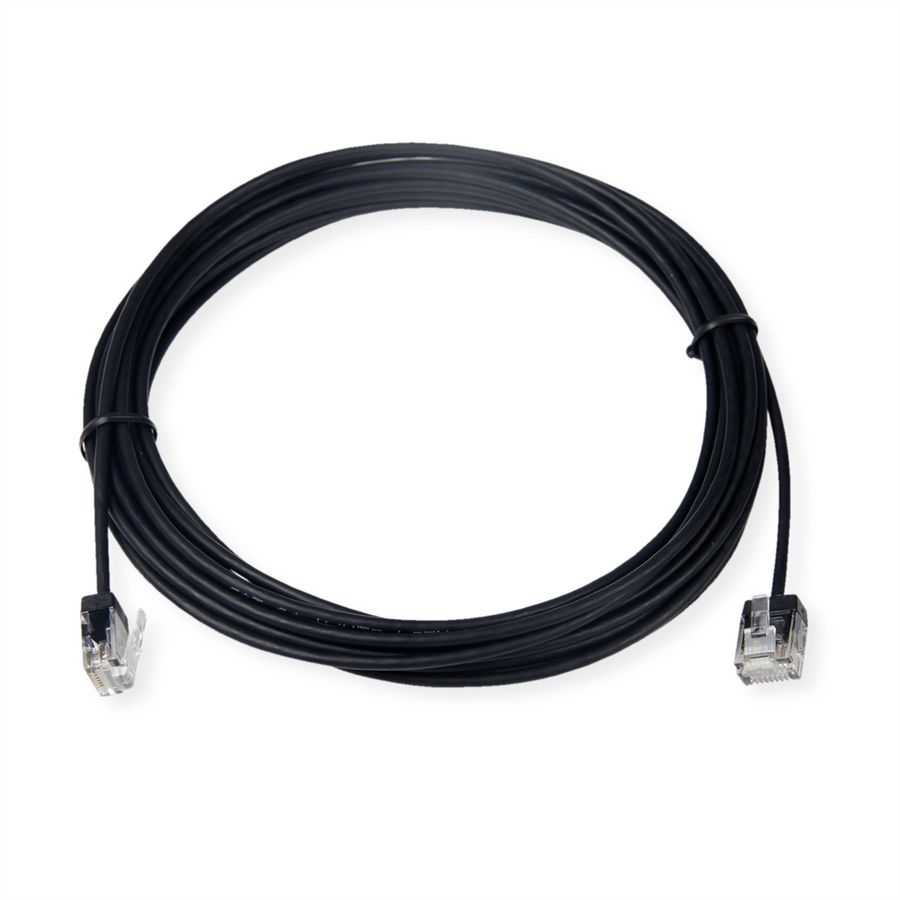 ROLINE UTP DataCenter Patchkabel Cat.6A (Class EA), LSOH, dun, extra korte stekker, zwart, 2 m