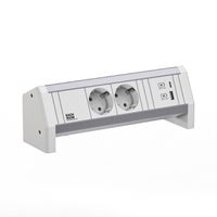 BACHMANN DESK 2xCEE7/3 1xUSB A/C 22W GST18 RAL9010