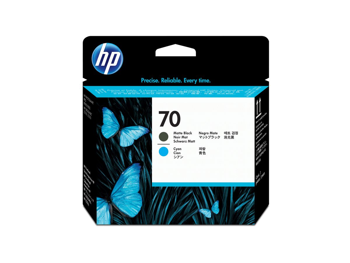 HP 70 Matte Black and Cyan DesignJet Printhead