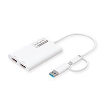 ROLINE Multi-DisplayLink Adapter USB Type A+C - 2x HDMI, Multi-Stream 4K