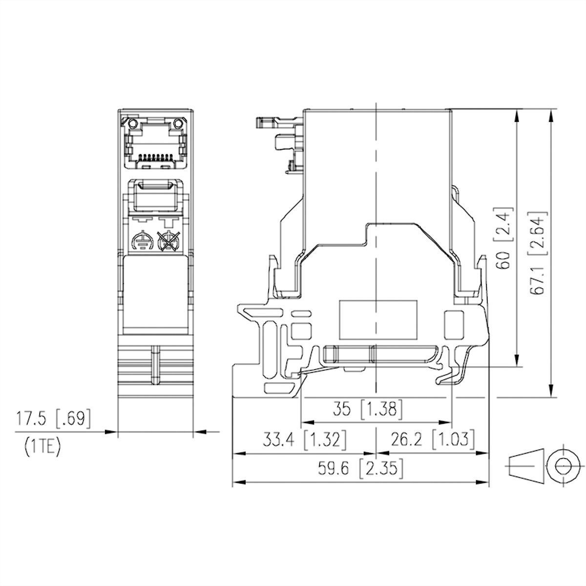 METZ CONNECT E-DAT Industrie TS35 veldconnector T568A