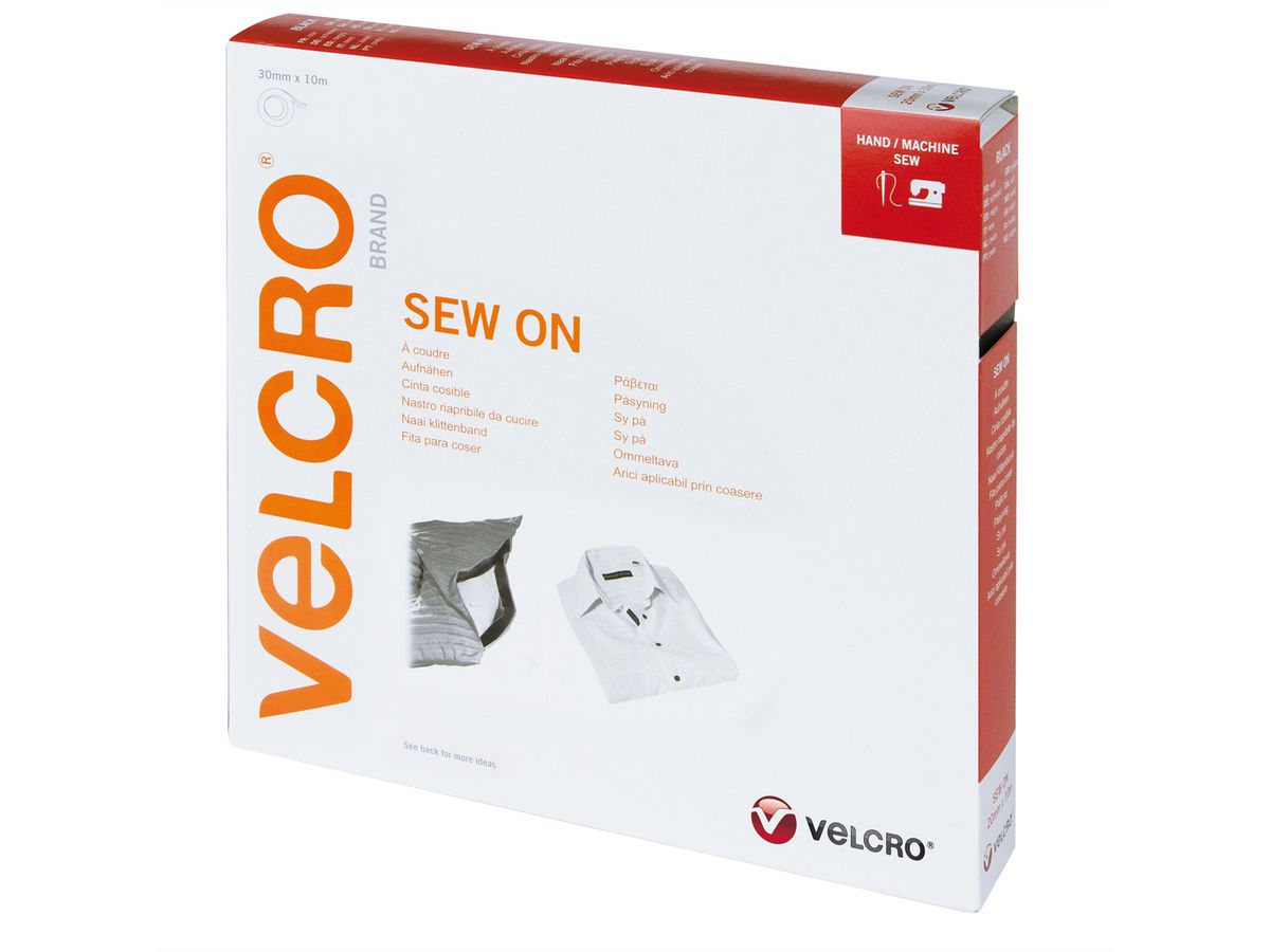 VELCRO® klittenband om vast te naaien, Klittenband 30mm x 10m zwart