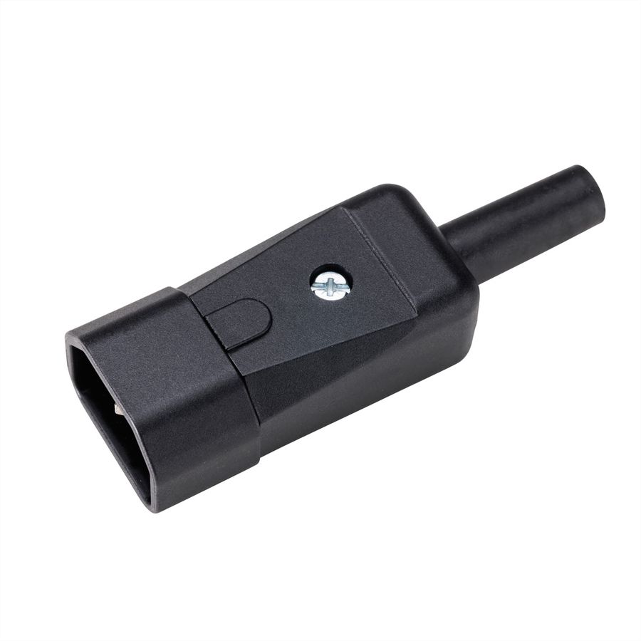 BACHMANN IEC320 C14 plug 10A/250VAC, Screw connection, black
