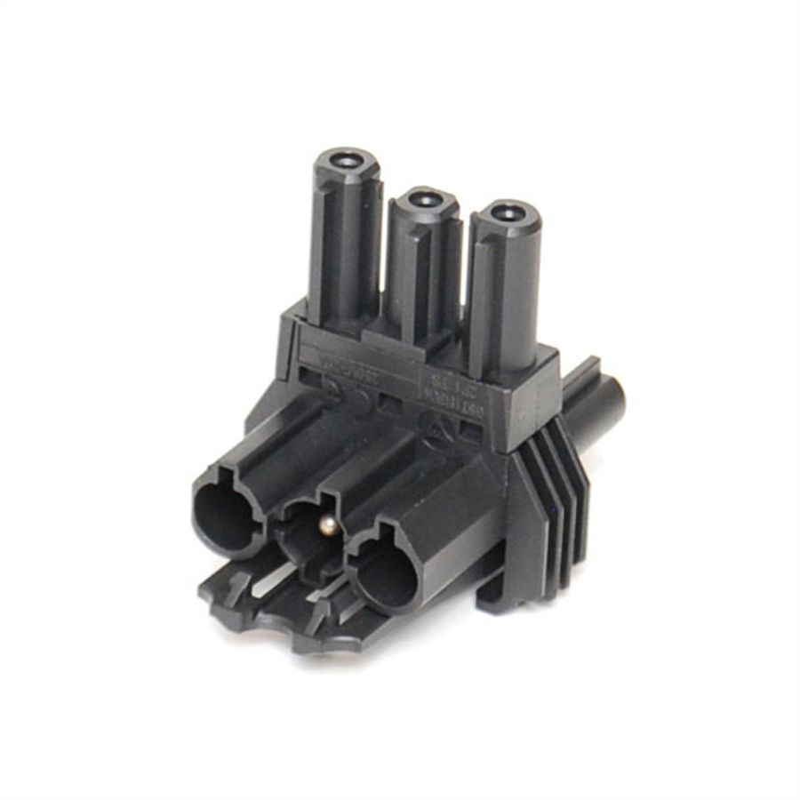 BACHMANN distribution block WIELAND GST18 1xIn/2xOut, with mounting option, 5 m, black