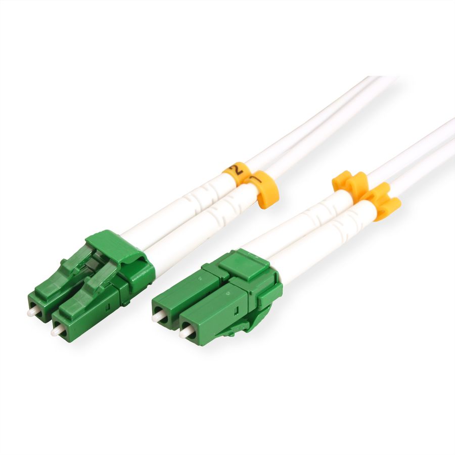 ROLINE Fibre Optic Jumper Cable Duplex, 9/125µm, OS2, LC/LC, APC, Steel Armored, white, 1 m