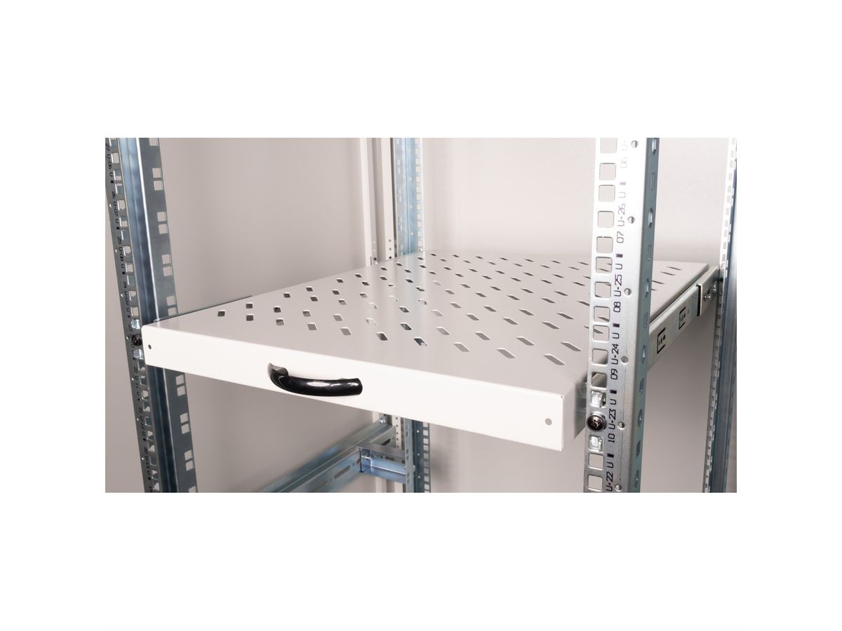 ROLINE 19-inch plank 1 U , Uitschuifbaar 550mm diep 25 kg grijs
