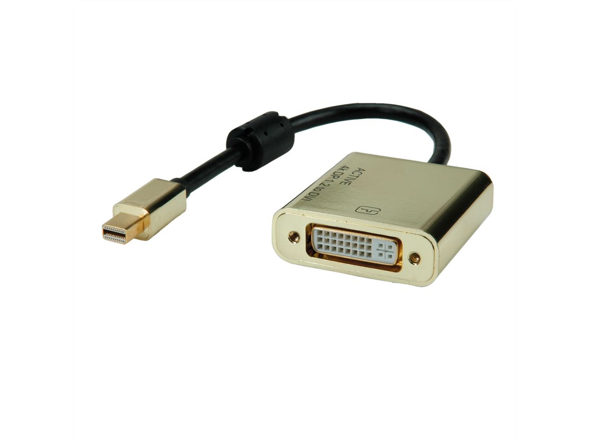 ROLINE GOLD 4K Mini DisplayPort-DVI Adapter, MiniDP M - DVI F