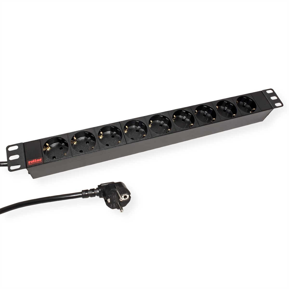 ROLINE 19" stekkerdoos 9-voudig, zwart, 2 m