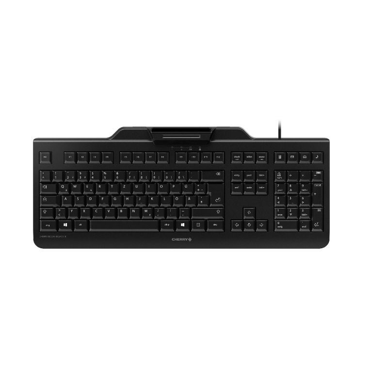 CHERRY SECURE BOARD 1.0 Corded Smartcard Keyboard, Black, USB (QWERTY - UK)