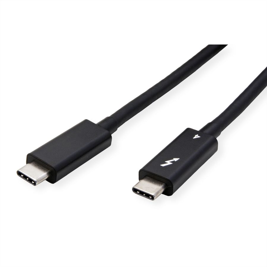 ROLINE Thunderbolt™ 4 Cable, C-C, M/M, 8K UHD-2, 40Gbit/s, 100W, active, black, 2 m