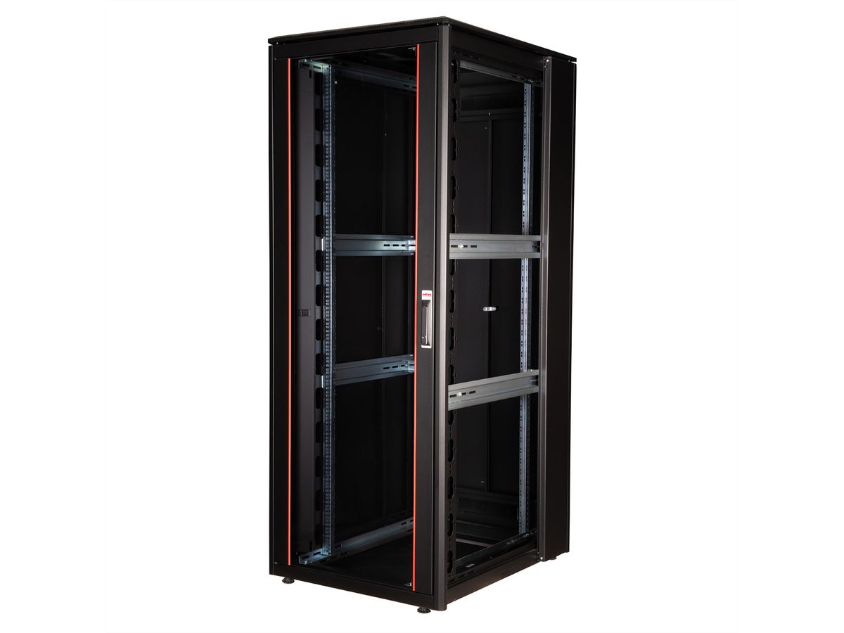 ROLINE 19-inch netwerkkast Pro 42 U , 800x1000 BxD Glazen deur zwart