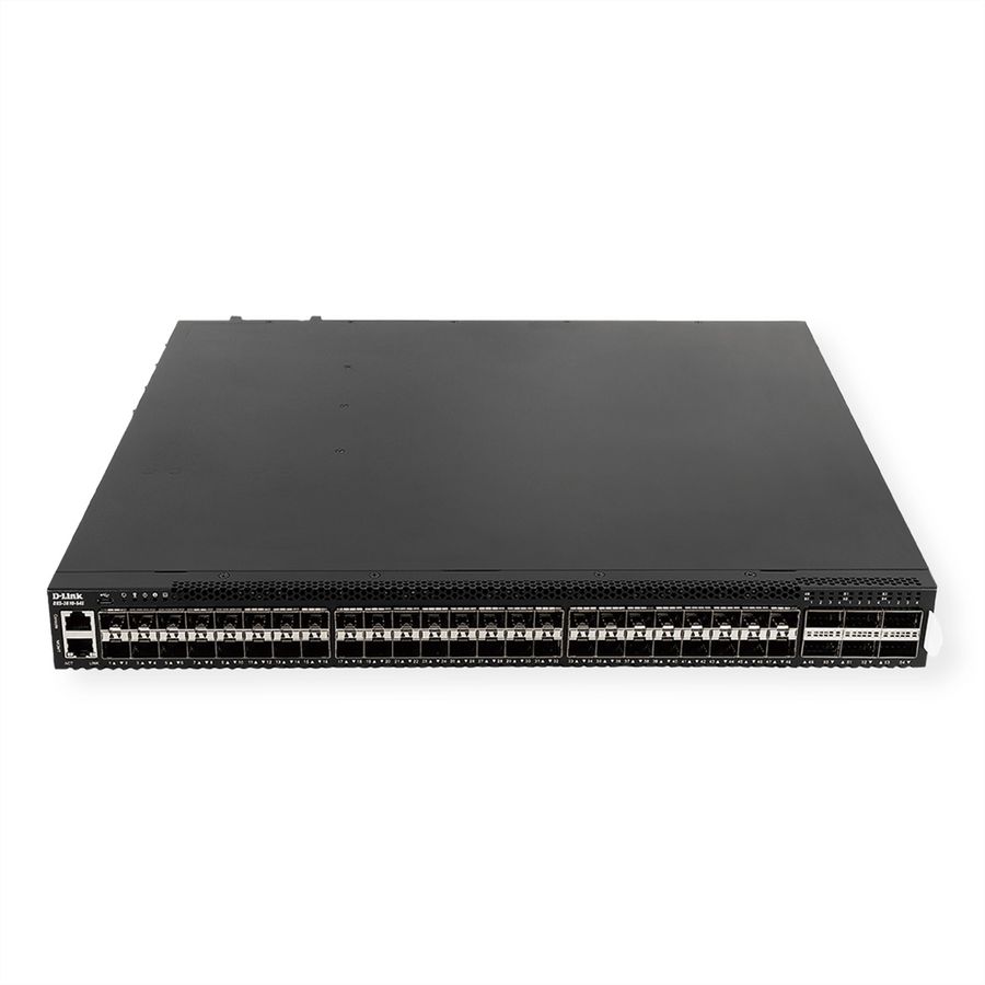 D-Link DXS-3610-54S/SI/E 48x 1/10GbE SFP/SFP+ poorten, 6x 40/100GbE QSFP+/QSFP28-poorten L3 Stackable 10G Managed Switch
