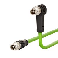 METZ CONNECT Verbindungsleitung M12 ST-M12 ST, 8polig, X-kodiert, gerade-gewinkelt, 2 m