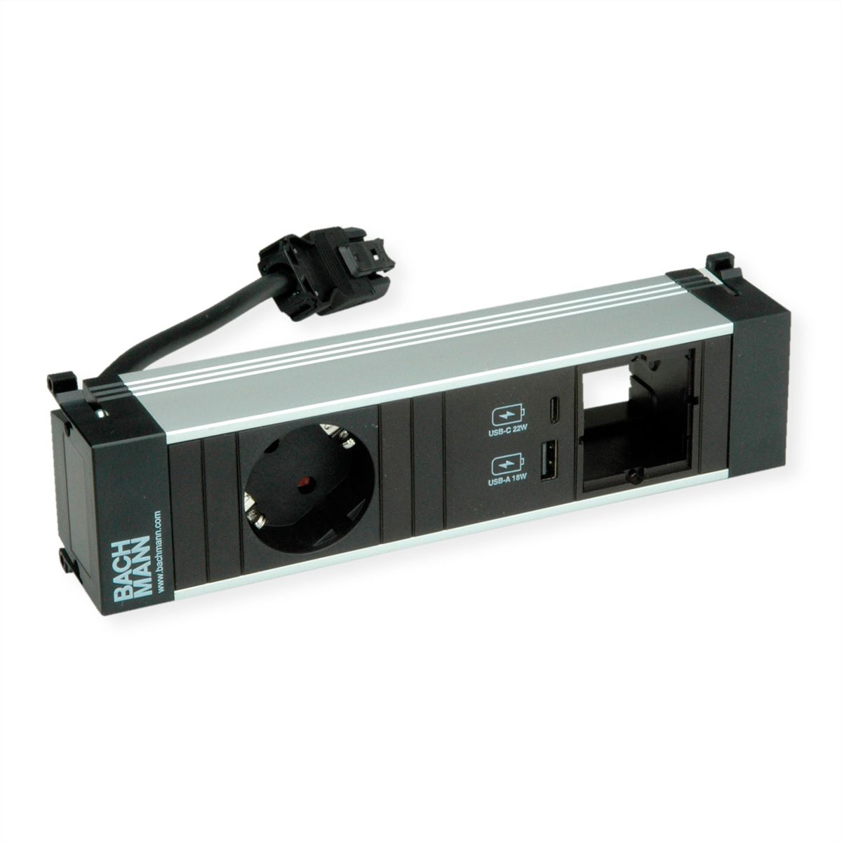 BACHMANN POWER FRAME S 1xCEE7/3 1xCM, 1xUSB 22W 0.2m GST18