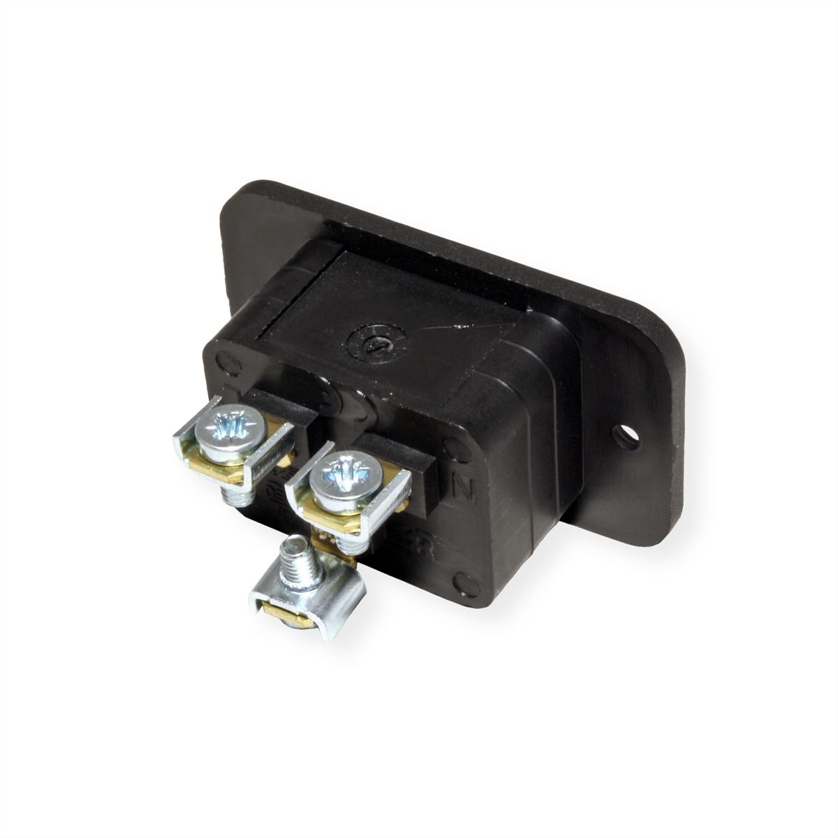 BACHMANN IEC320 C20 appliance inlet plug, black, thermoplastic, screw connection