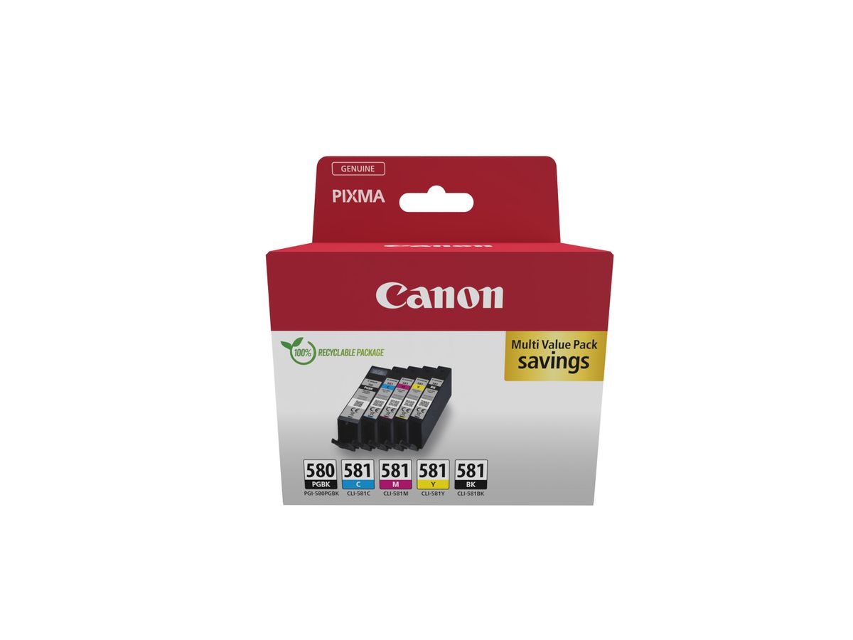 Canon 2078C008 inktcartridge 5 stuk(s) Origineel Zwart, Cyaan, Magenta, Geel