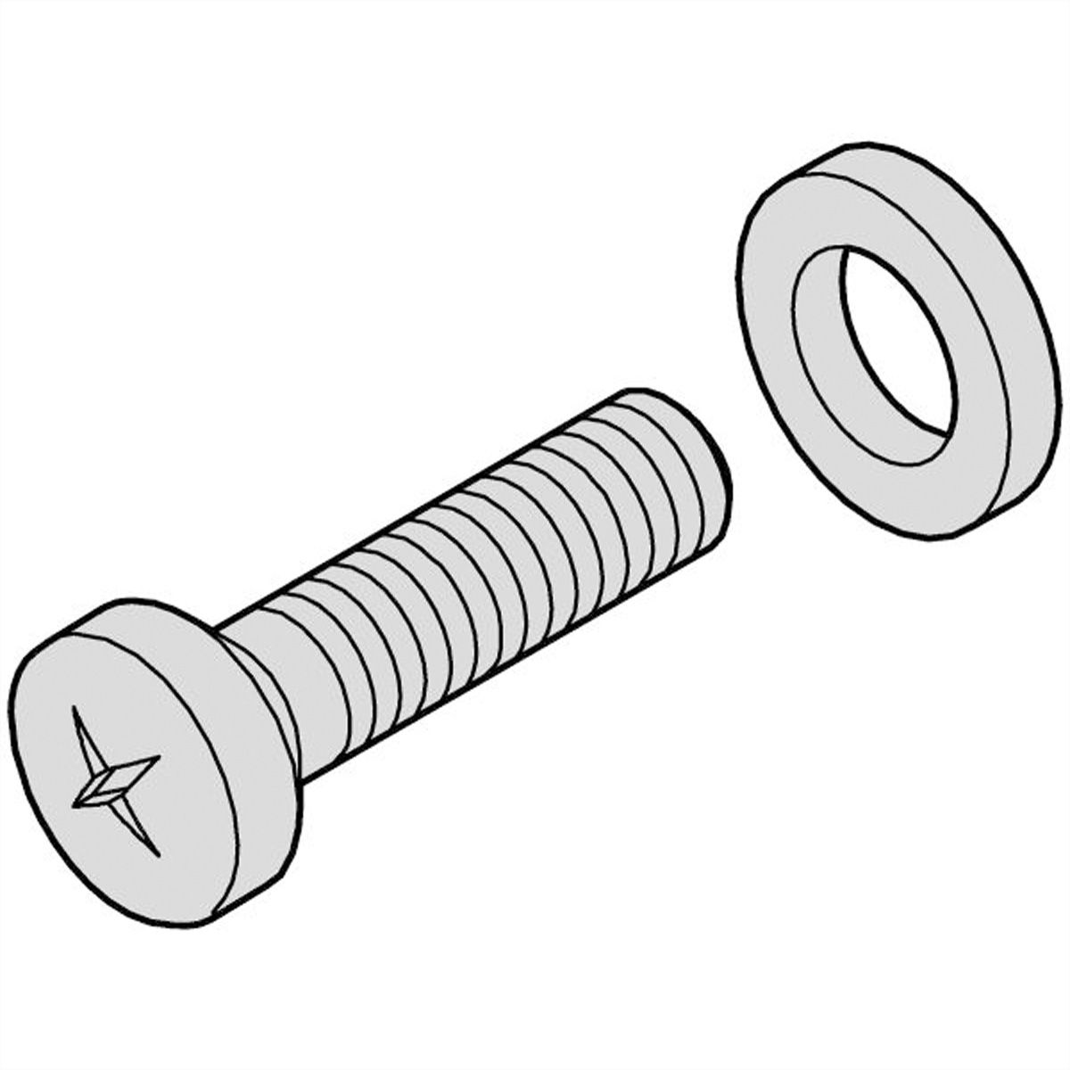 SCHROFF Panheadschroef kruisgleuf M2.5x12, staal vernikkeld + borgring (PA)