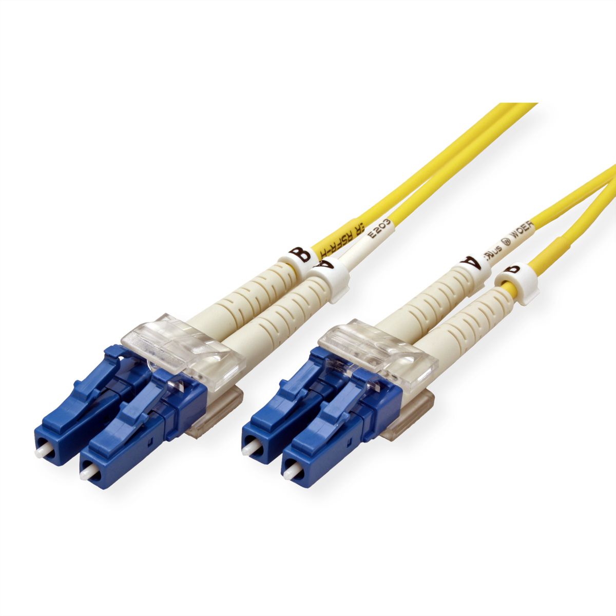 Fibre Optic kabel duplex, SingleMode E9/125µm LC/LC, geel, 5 m