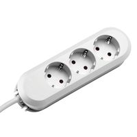 BACHMANN SMART socket strip 3x earthing contact, screwed, white, 3 m