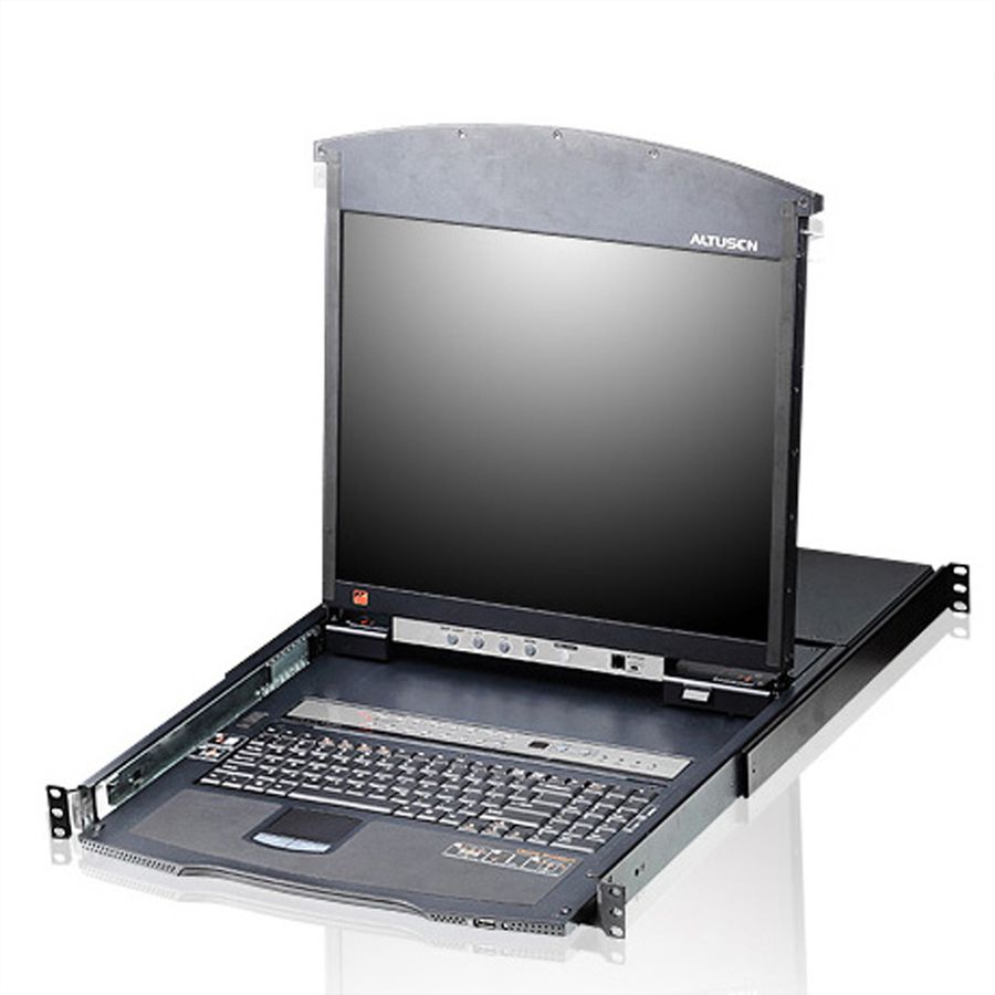 ATEN KL1508AN KVM-Switch, 48cm TFT, VGA, PS/2-USB over cat 5, 8 Port, CH-Layout