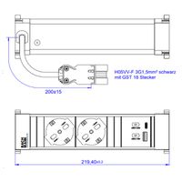 BACHMANN POWER FRAME S 2xP40, 1xUSB A/C 22W 0,2m GST18 Italië