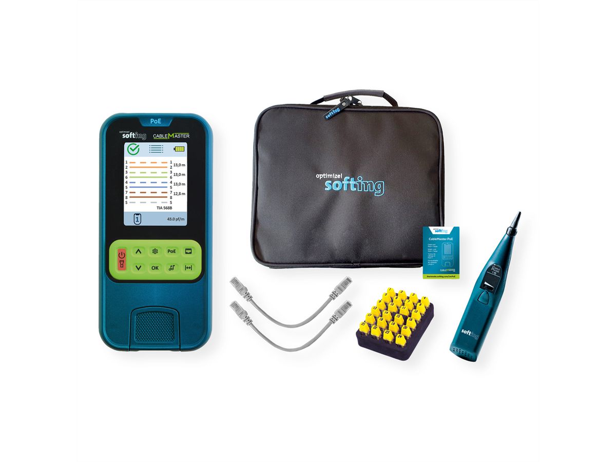 SOFTING CableMaster PoE Kit, Bedrading en PoE++ tester
