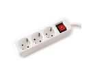 VALUE Power Strip, 3-way, with Switch, white, 3 m