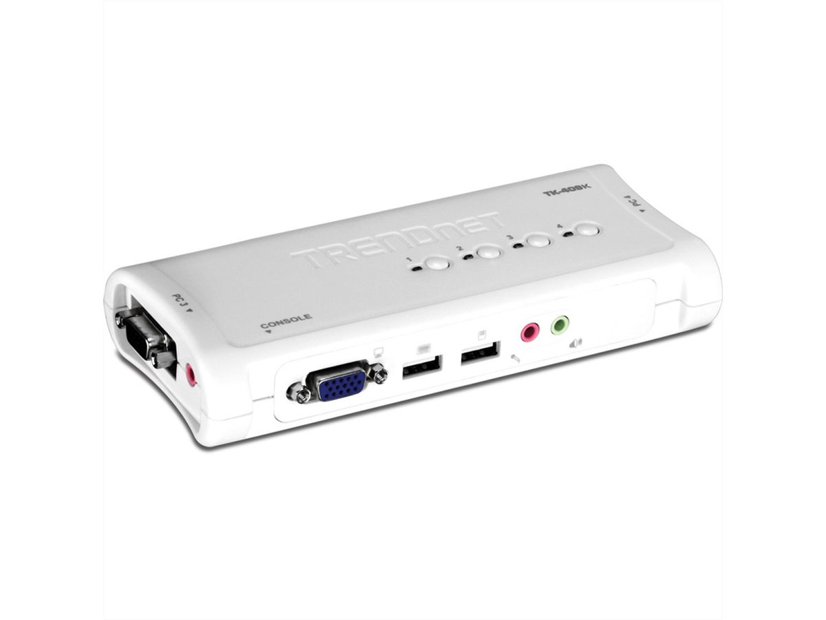 TRENDnet TK-409K KVM-switch 4-poorts USB-kit met audio