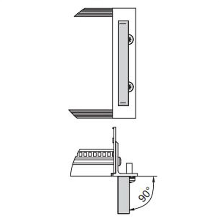 SCHROFF-handgreep uit één stuk, breedte 12,2 mm, blank geanodiseerd, 4 HE