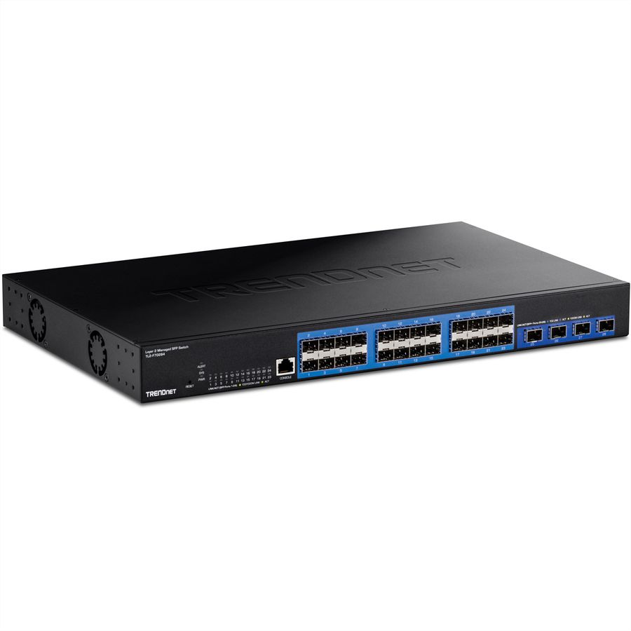 TRENDnet TL2-F70284 28-Port SFP Switch Layer 2 Managed met 10G SFP+ Poorten