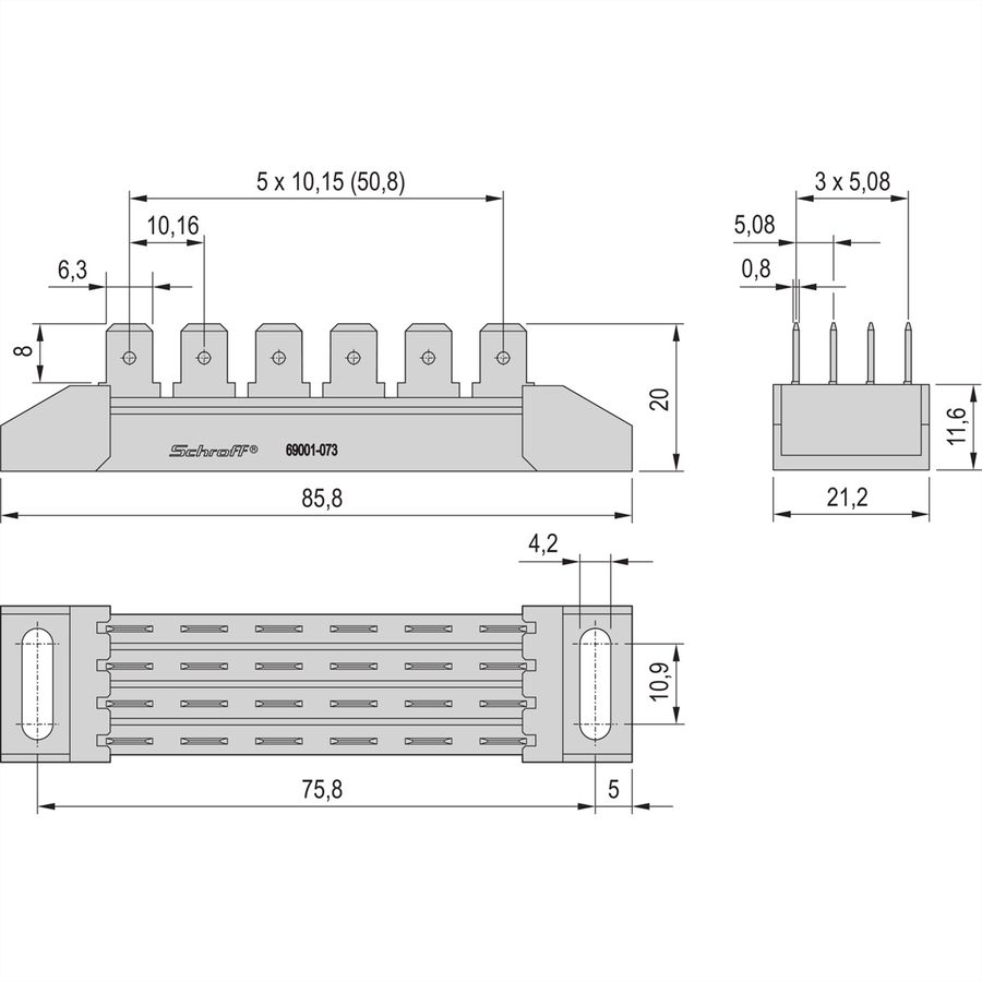 SCHROFF Busbar With FASTON Connections