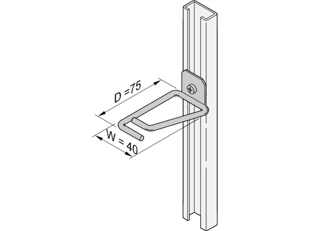 SCHROFF Cable Eye for C-Rail, Steel, 40 x 75 mm