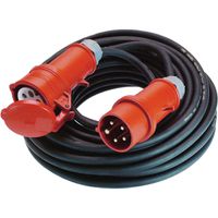 BACHMANN Extension 5G1.5mm² black, 25m, H07RN-F CEE 16A red 400V Phase inverter, 25 m