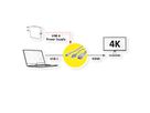 ROLINE Type C - HDMI + USB A Cable, M/M, 1 m