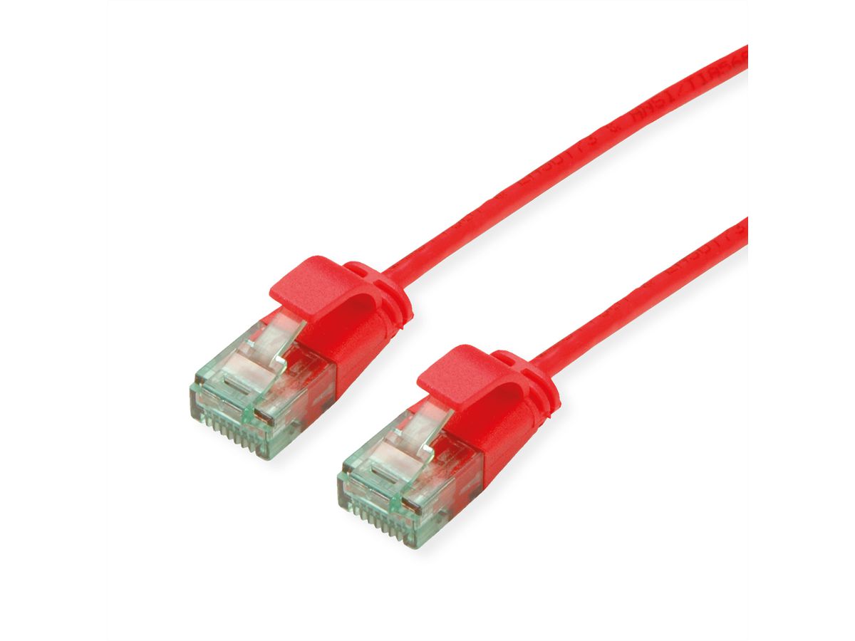 ROLINE RM UTP DataCenter Patchkabel Cat.6A (Klasse EA), extra dun, rood, 1,5 m