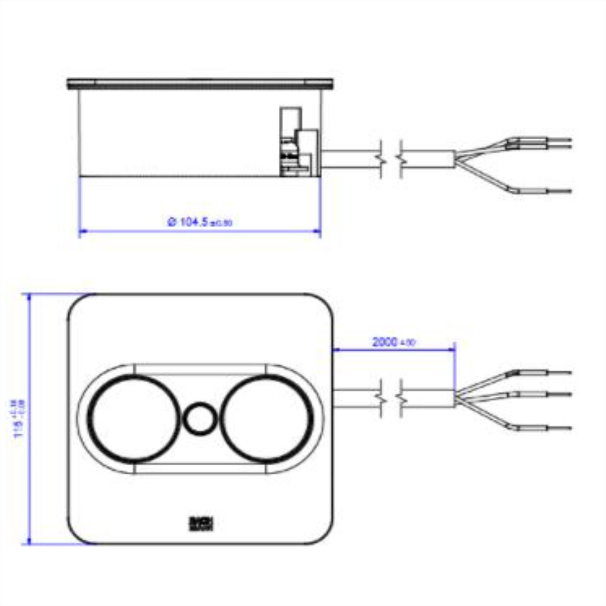 BACHMANN TWIST2 2xCEE7/3 2,0m AEH RAL9005 30GE angular
