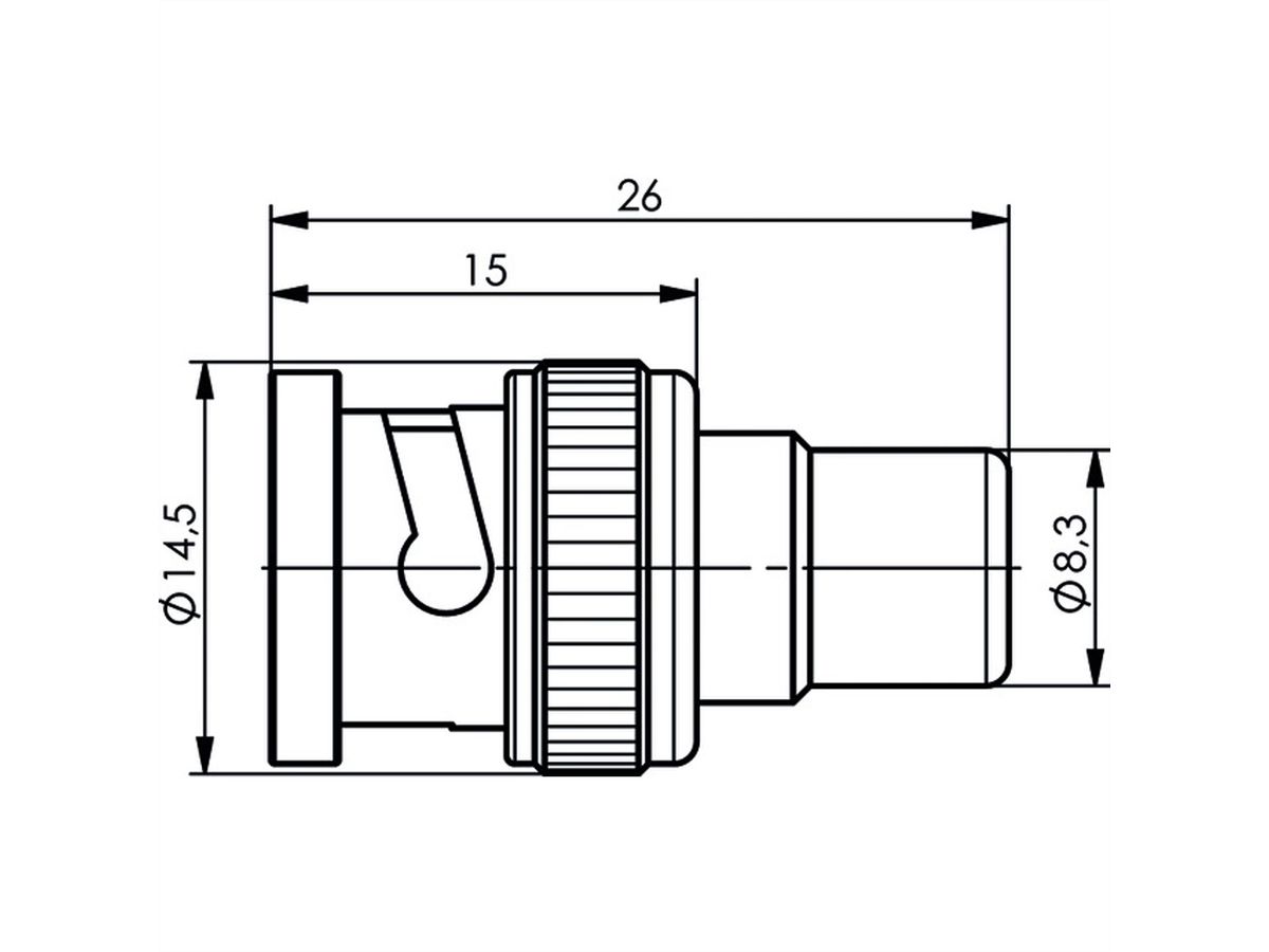TELEGÄRTNER Adapter BNC-Stecker / Cinch-Buchse