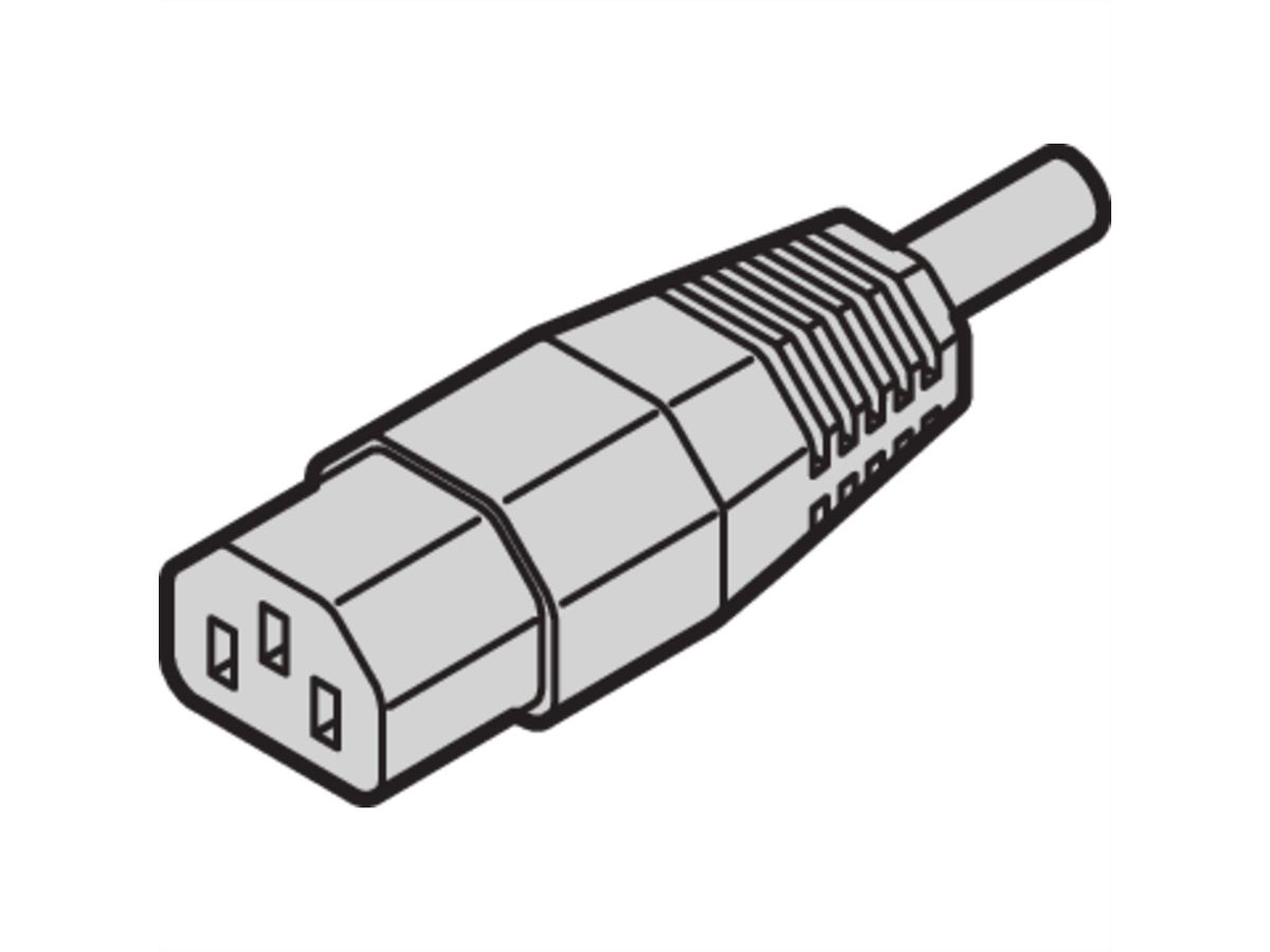 SCHROFF Mains Cable, SCHUKO/UTE to IEC C13, 2.5 m, Black
