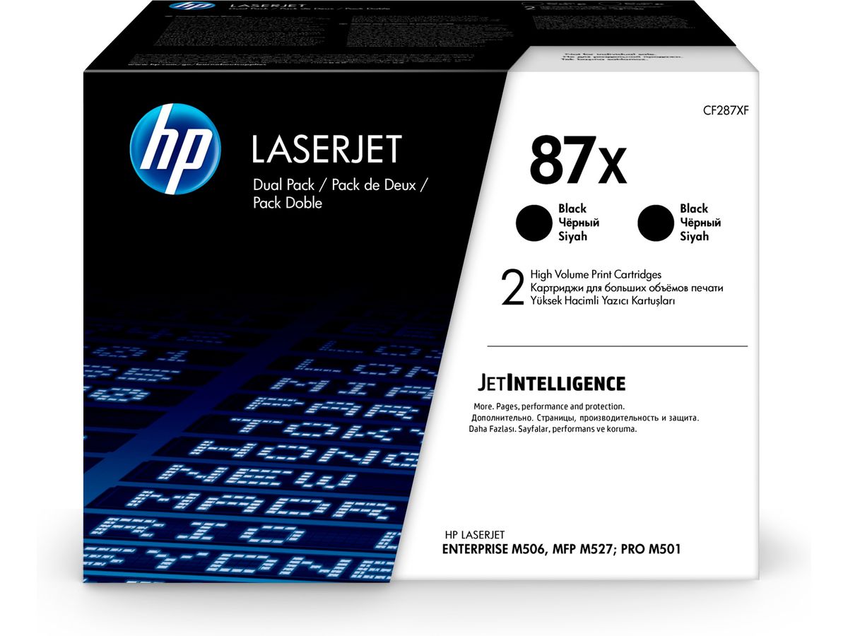 HP 87X 2-pack High Yield Black Original LaserJet Toner Cartridges