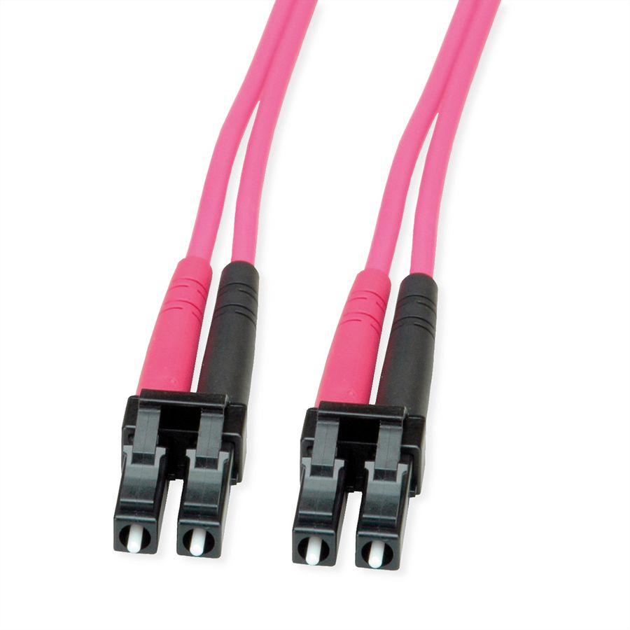 Glasvezel patchkabel TELEGÄRTNER 2x G50/125 OM4, 1x LC Duplex - 1x LC Duplex, violet, 10 m